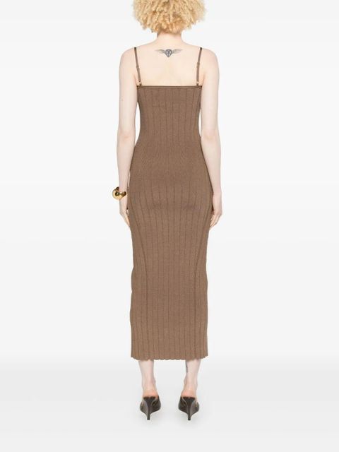 Jacquemus La robe Sierra à bretelles midi dress - Brown - zdjęcie produktu nr 2