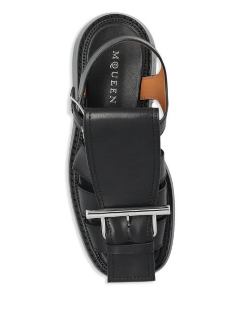 Alexander McQueen leather sandals - Black