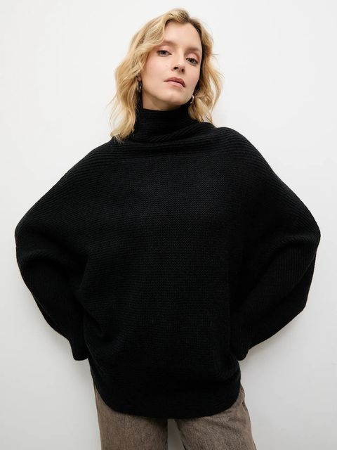 Answear.LAB sweter z kaszmirem damski kolor czarny z golfem