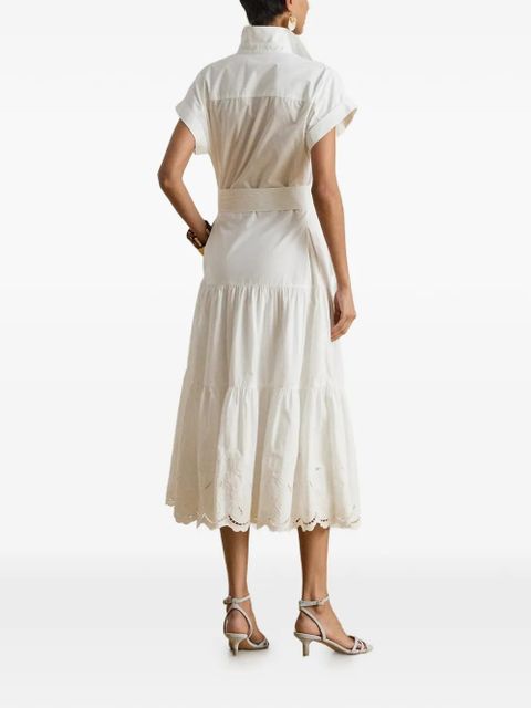 Lauren Ralph Lauren broderie-anglaise tiered dress - White