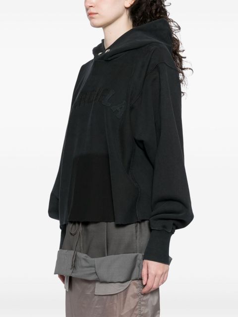Maison Margiela logo-embroidered hoodie - Black