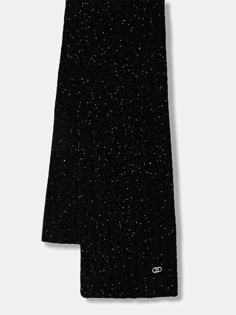 Liu Jo szalik z domieszką wełny damski kolor czarny 2F5008.M0300 - zdjęcie produktu nr 1