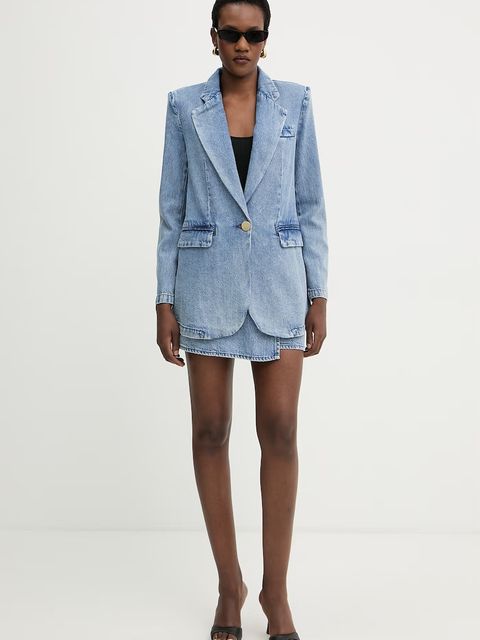 Armani Exchange marynarka jednorzędowa damska jeansowa - zdjęcie produktu nr 1