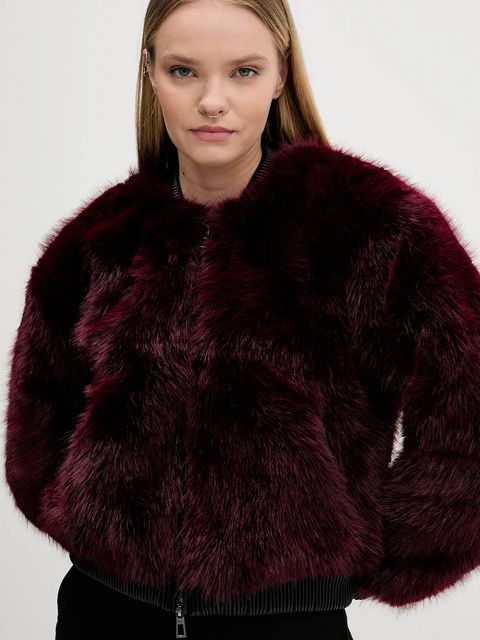 Desigual kurtka bomber RASPBERRY kolor bordowy przejściowa 25WWEW67