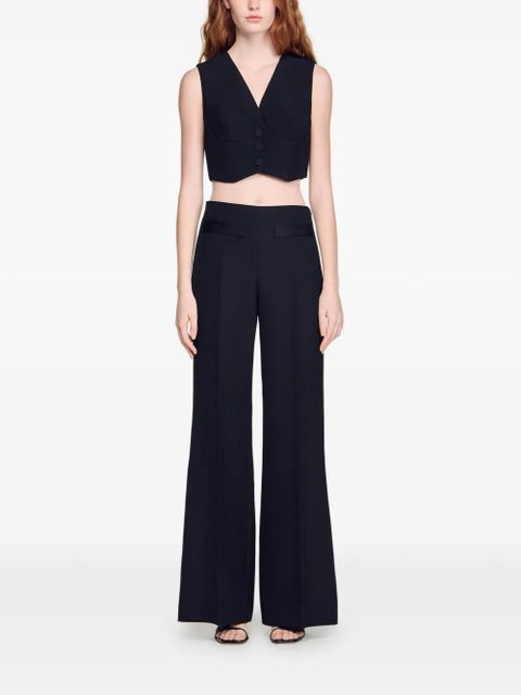 SANDRO corset V-neck waistcoat - Black