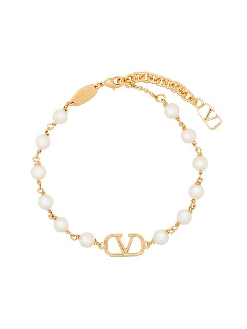 Valentino Garavani VLogo Signature pearl bracelet - White - zdjęcie produktu nr 1