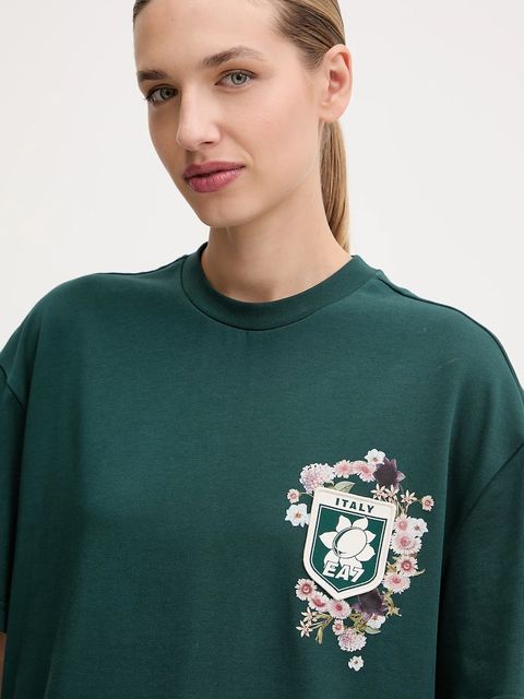 EA7 Emporio Armani t-shirt bawełniany damski kolor zielony AF16720.7X000141