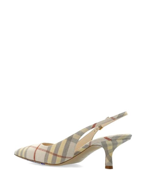 Burberry checked slingback heeled pumps - Neutrals
