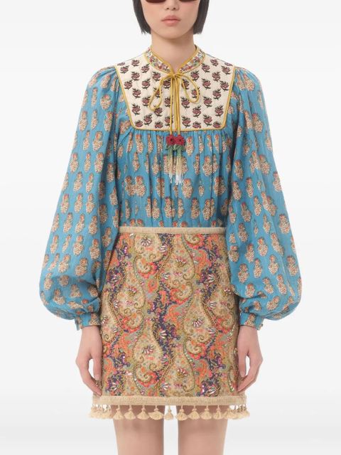 Valentino Garavani Petales d'Amour-print lurex top - Blue - zdjęcie produktu nr 2