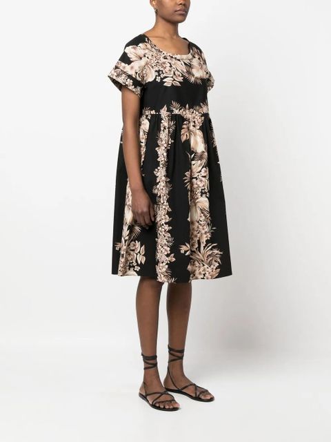 TWINSET floral-print scoop neck dress - Black