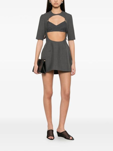 Jil Sander cut-out short-sleeve mini dress - Grey - zdjęcie produktu nr 2