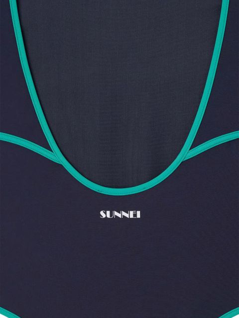 Sunnei Arena contrast-trim swimsuit - Grey