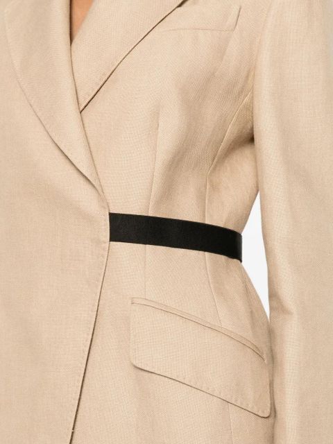 Max Mara Mxsfionda black trim linen blazer - Neutrals