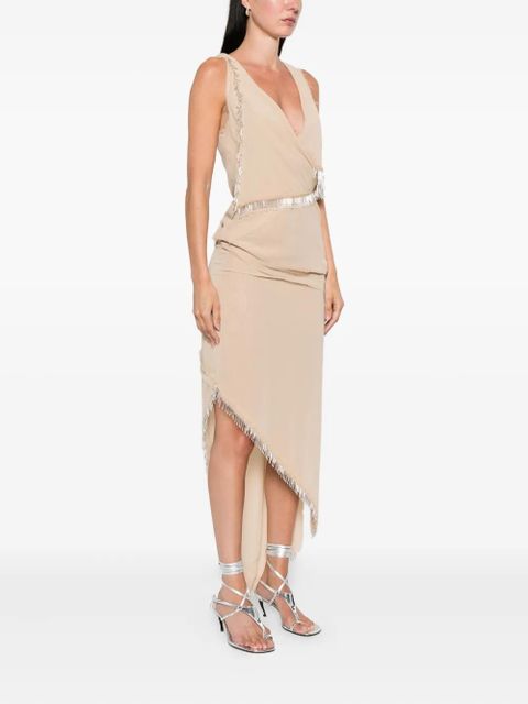 The Attico asymmetric midi dress - Neutrals
