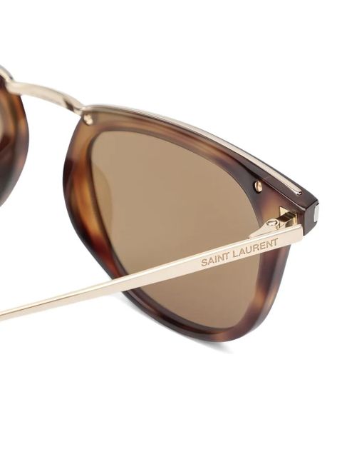 Saint Laurent Eyewear tortoiseshell-pattern sunglasses - Brown - zdjęcie produktu nr 2