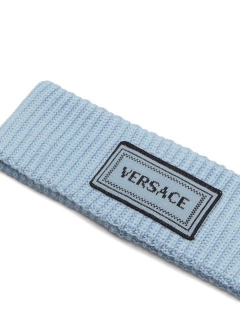 Versace ribbed logo patch headband - Blue - zdjęcie produktu nr 2
