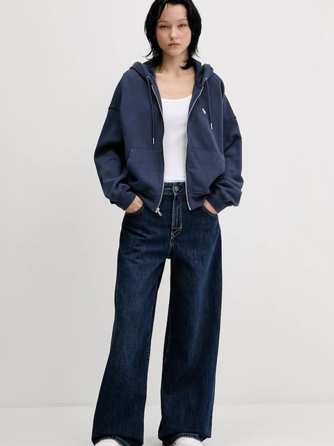 Abercrombie & Fitch bluza damska kolor niebieski z kapturem gładka KI152-5417-200 - zdjęcie produktu nr 2