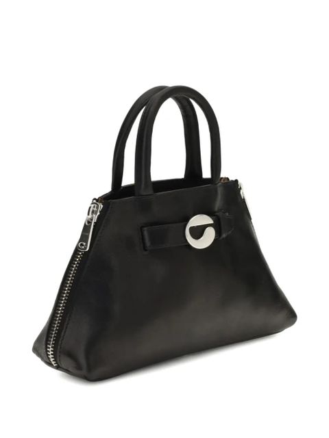 Coperni Mini Data zip-detail leather tote bag - Black