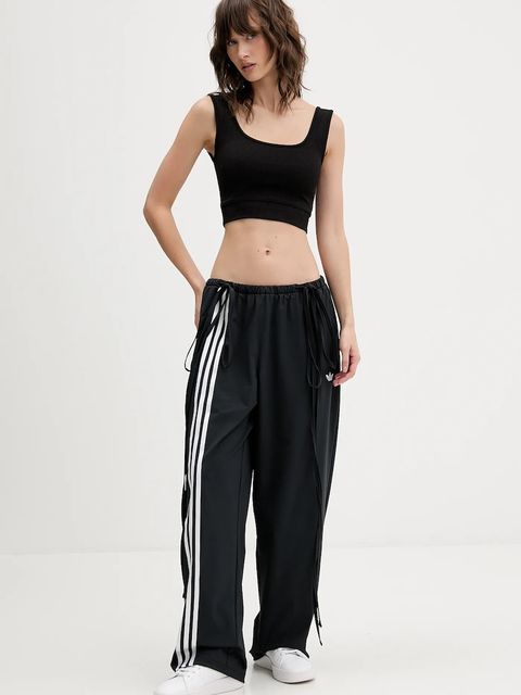 adidas Originals spodnie dresowe Ribbon damskie kolor czarny z aplikacją JV9727