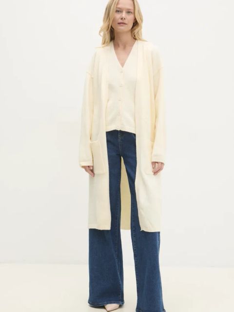 Answear.LAB komplet z wełną kolor beżowy