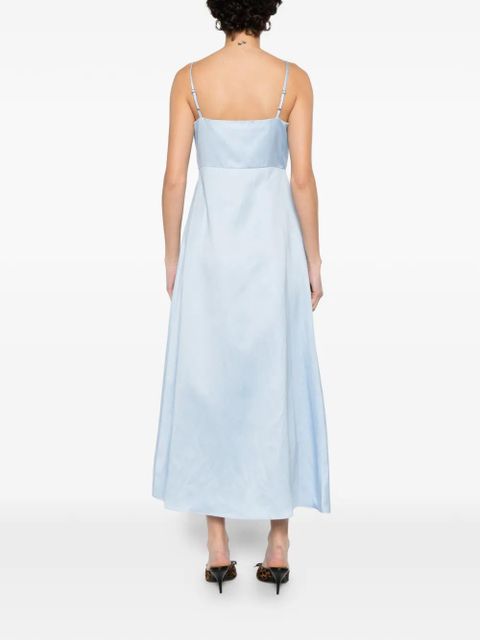 SANDRO bow pleated dress - Blue