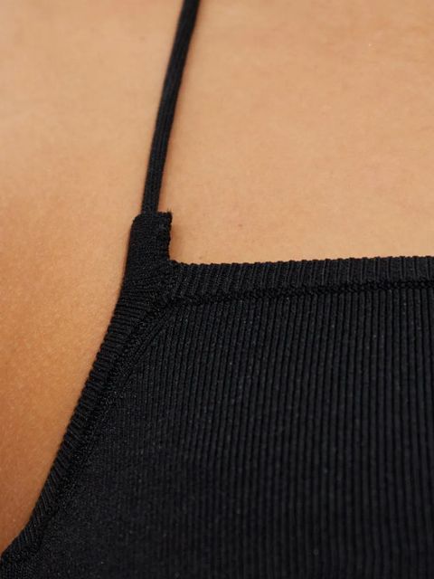 Cult Gaia halterneck ribbed midi dress - Black