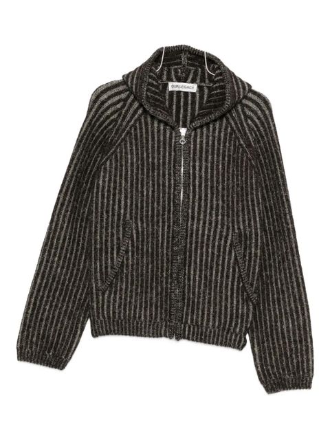 OUR LEGACY striped knitted hoodie - Brown