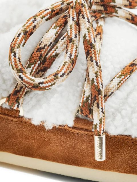Moon Boot faux-shearling lace-up mules - White - zdjęcie produktu nr 2