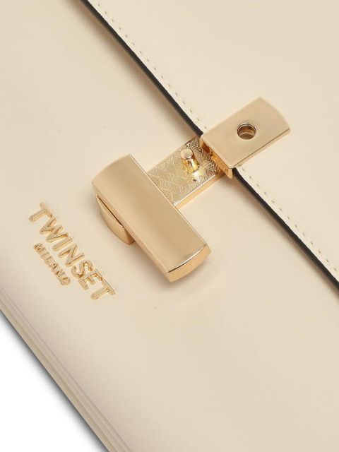 TWINSET logo-plaque foldover clutch bag - Neutrals
