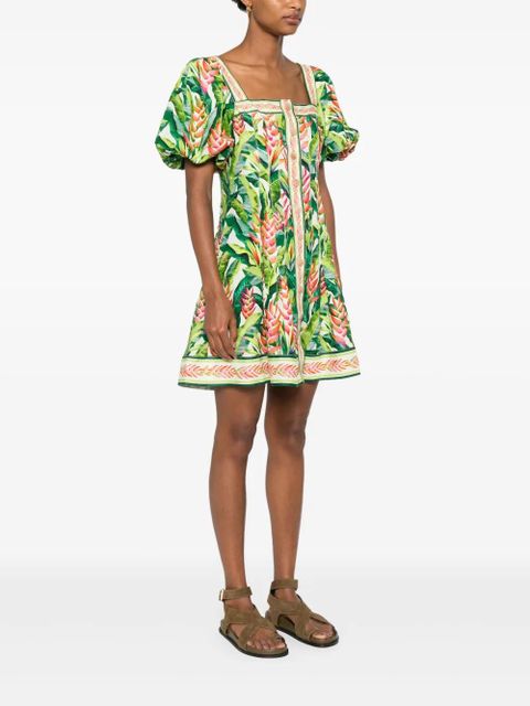 FARM Rio floral-print mini dress - Green
