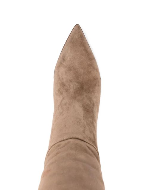 Gianvito Rossi 40mm leather pointed-toe knee-high boots - Neutrals
