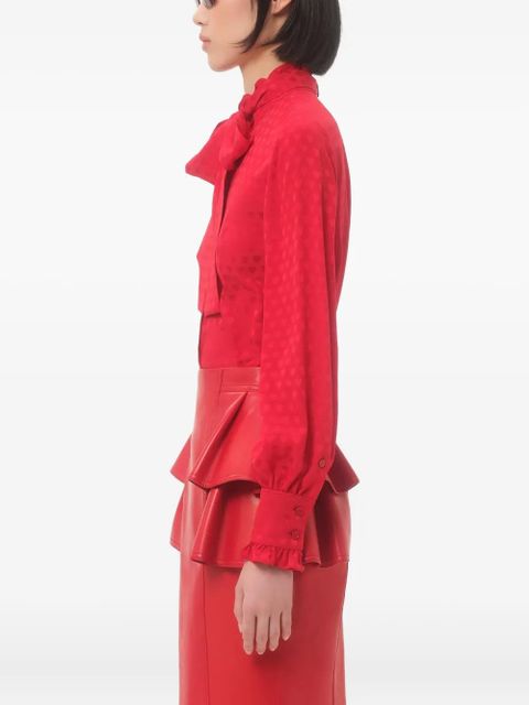 Valentino Garavani Cour de Coeur-print silk shirt - Red