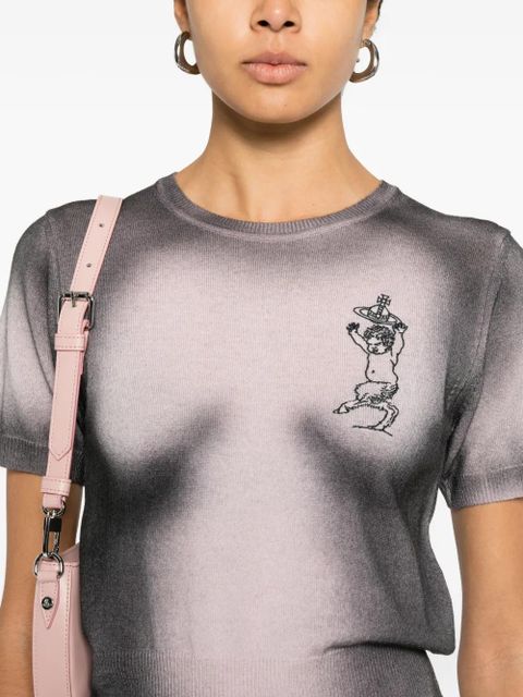Vivienne Westwood Elle print fitted top - Black