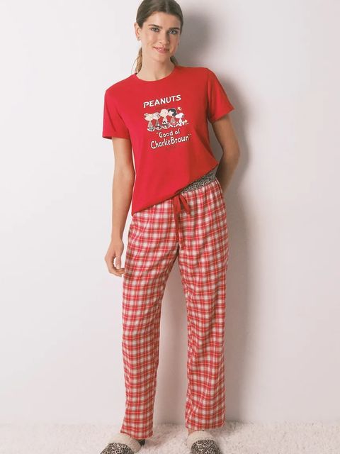 women'secret komplet piżamowy SNOOPY damska kolor czerwony 3132220 - zdjęcie produktu nr 1