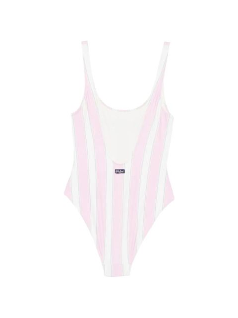 MC2 Saint Barth striped logo-print swimsuit - Pink - zdjęcie produktu nr 2