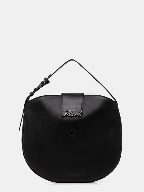 Karl Lagerfeld torebka skórzana K/SIGNATURE kolor czarny B1W30200 - zdjęcie produktu nr 1