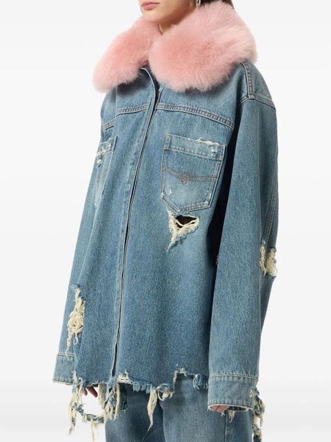 Blumarine distressed denim jacket - Blue
