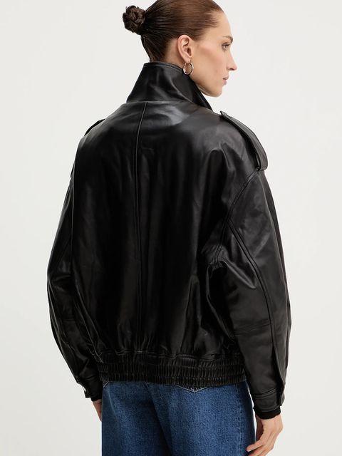 MICHAEL Michael Kors kurtka skórzana kolor czarny przejściowa MF520IXFAF - zdjęcie produktu nr 2