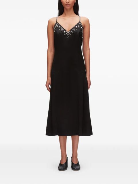 3.1 Phillip Lim studded V-neck midi dress - Black