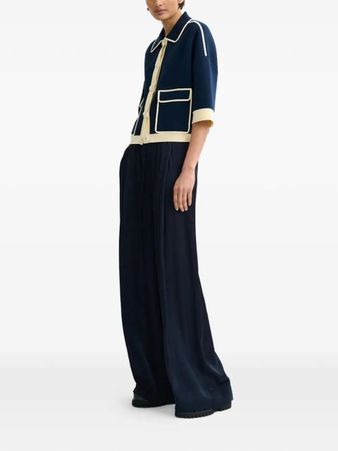 Essentiel Antwerp contrast-trim cardigan - Blue - zdjęcie produktu nr 2