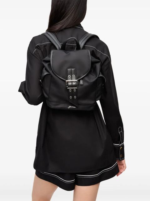 GANNI buckled backpack - Black