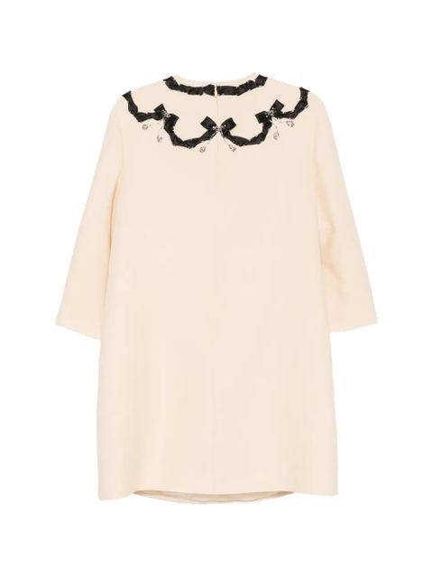 Valentino Garavani bow-embellished crystal-pendant dress - Neutrals - zdjęcie produktu nr 2