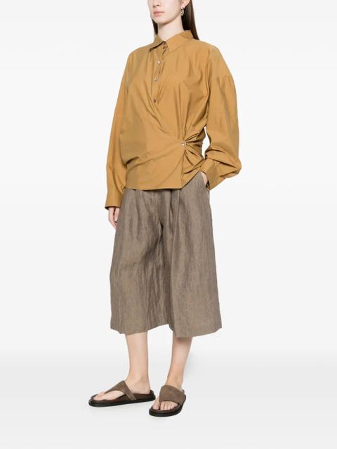 LEMAIRE wrap-over shirt - Brown