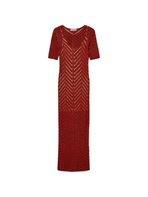 TWINSET chevron knitted dress - Red - zdjęcie produktu nr 1