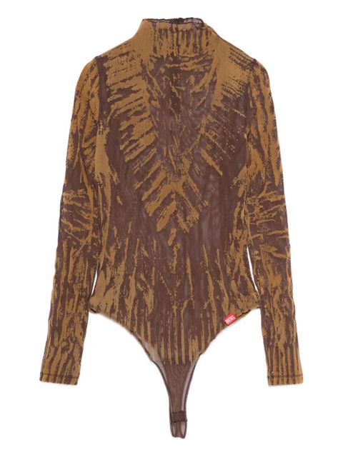 Diesel abstract-print high-neck bodysuit - Brown - zdjęcie produktu nr 1