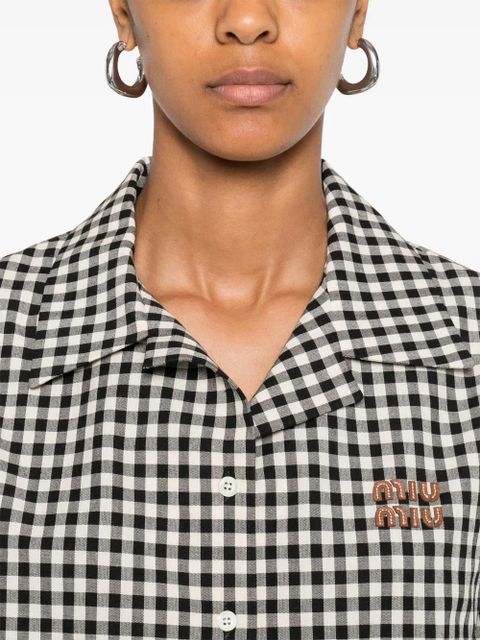 Miu Miu gingham-check shirt - Black