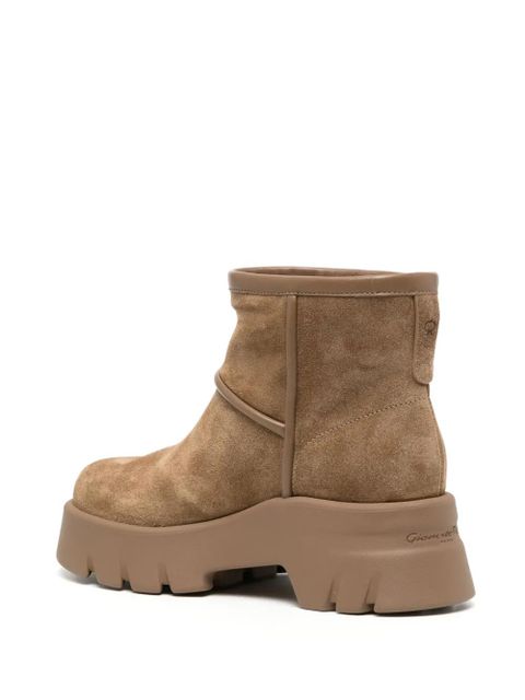 Gianvito Rossi shearling-lined suede boots - Brown