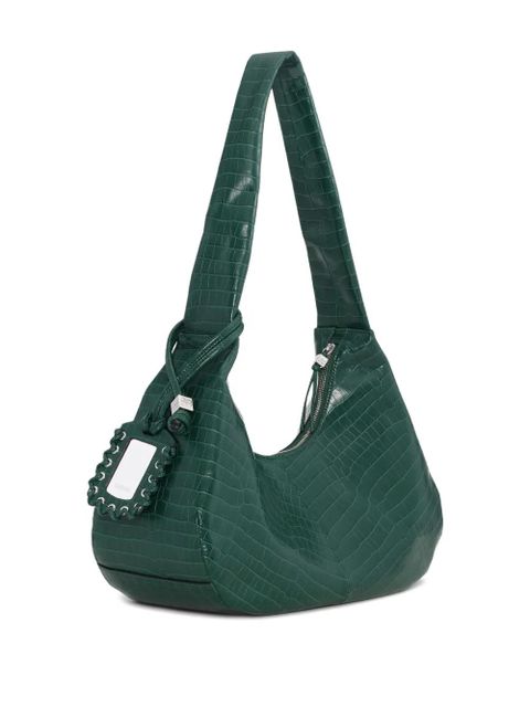 GANNI crocodile-embossed shoulder bag - Green