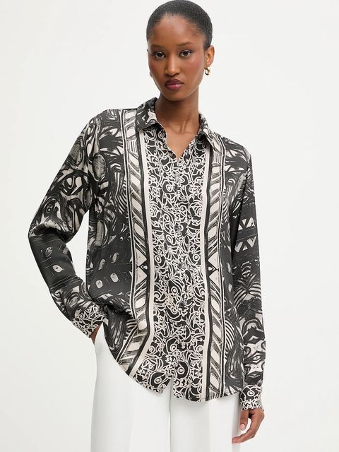 Answear.LAB koszula damska kolor czarny regular z kołnierzykiem klasycznym