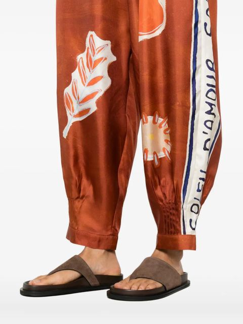 ALEMAIS Soleil D´Amour print trousers - Brown